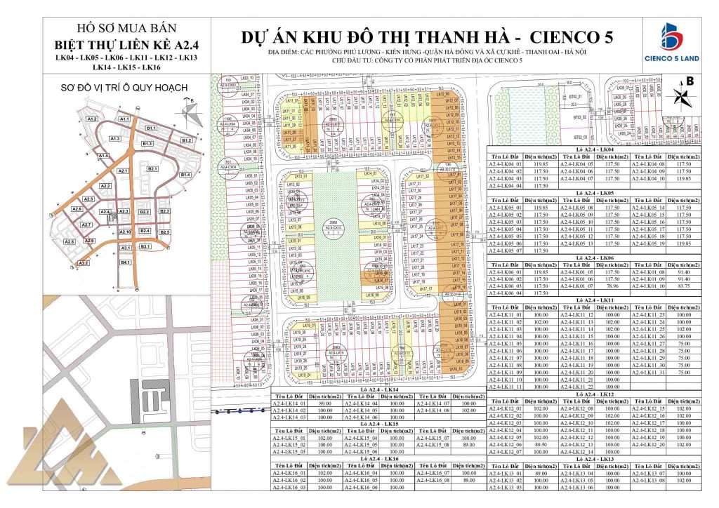 Biệt Thự Thanh Hà A2 4 Quy Hoạch 02 Block Với 48 Lô